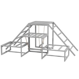 Chicken Roost Toys, Coop Accessories with Wood Stand, Ladder Platforms, for 10-15 Chickens