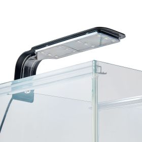 Fish Tank Aquarium, 5 Gallon Square Ultra-Clear Glass Starter Smart Tank Adjustable 3 Color Lighting