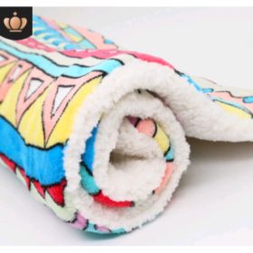 Cute Cat Blankets Dog Pet Mat (Option: Geometric patterns-S50x30)