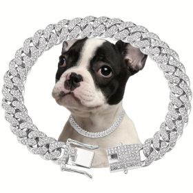 Shiny Diamond Safety Metal Necklace (Option: Silver-XL)