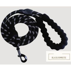 Reflective Dog Leash Nylon Pet Dog Leash Rope For Small Medium Large Dogs Walking Training Pet Suppiles (Option: Black and white)