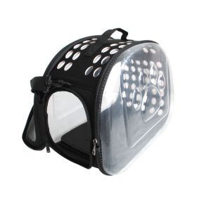 Pet Carrier; Foldable Portable Soft Side; Handbag for pets; Transparent Capsule Pocket Design; for cat Carrier; Dog Carrier; Rabbit Carrier; Suit (colour: Large Lake Blue)