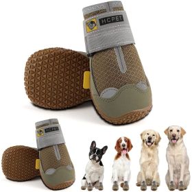 Dog Boots Breathable Dog Shoes for Small Medium Large Dogs; Waterproof Anti-Slip Puppy Booties Paw Protector for Hot Pavement Winter Snow Hiking (Color: black, size: #1 (width 1.37 inch) for 10-23 lbs)