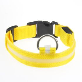 LED Luminous Pet Dog Collar Night (Option: Yellow Light-XS)