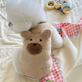Winter Clothes Fleece-lined Warm Dog Cute Clothes (Option: Apricot-M)